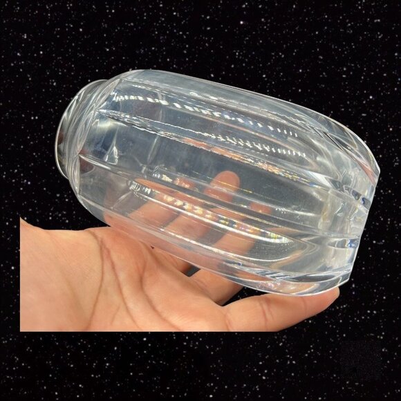 European Art Glass Vase Crystal Clear Mid Century Vintage Glass 6”T 2”W - Picture 8 of 11